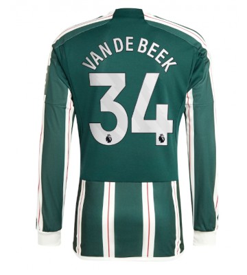 Lacne Muži Futbalové dres Manchester United Donny van de Beek #34 2023-24 Dlhy Rukáv - Preč